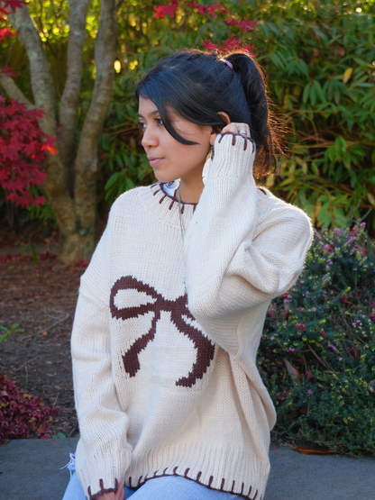 ALMOND BOW SWEATER