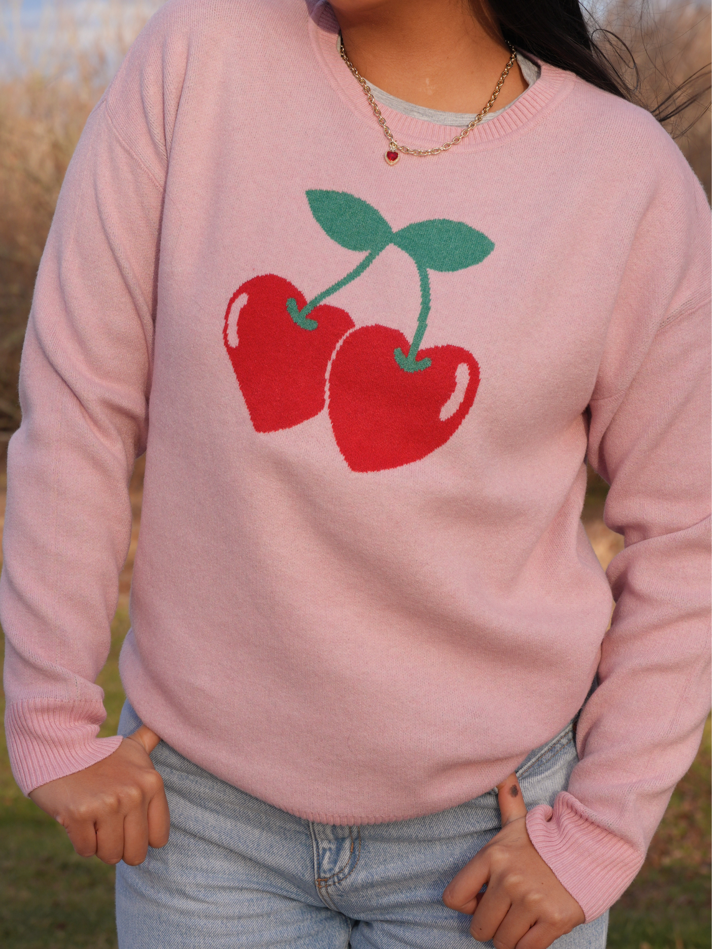 CHERRY HEARTS SWEATER